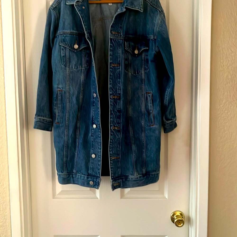 Denim Forum Indigo Longline Shirt Jacket Denim Casual